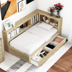Twin Size Daybed With 2 Storage Drawers, Storage Cabinets And USB Ports - Wood