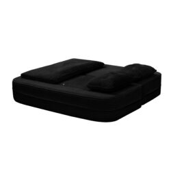 Multi Functional Sectional Sofa Bed With Independent Chaise Lounge And Functional Blanket - Black