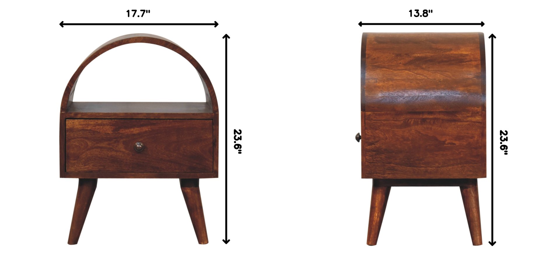 Dome Bedside Table - Brown - Image 11