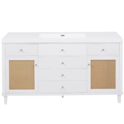 Bathroom Vanity With Sink, Soft Close Drawers - White