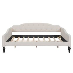 Full Size Upholstered Tufted Daybed - Beige