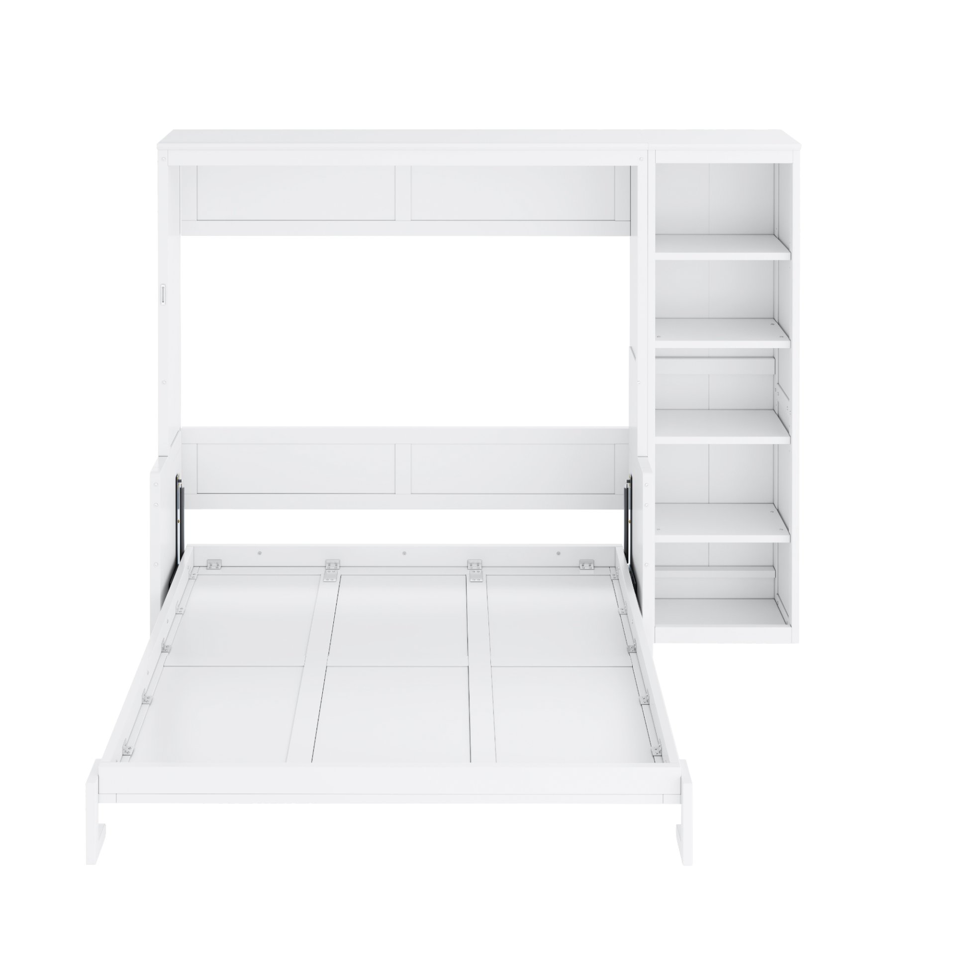 Full Size Murphy Bed & Desk And Bookshelf - White - Image 10