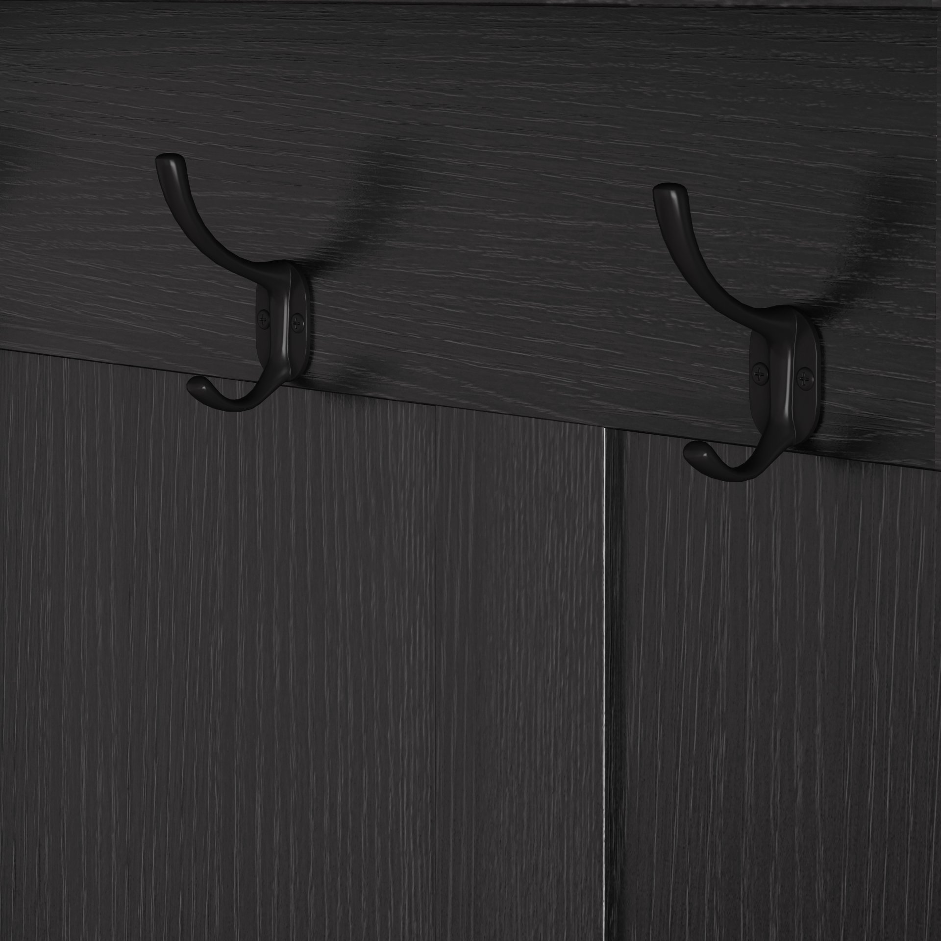 Hallway Hall Tree With Removable Cushion Bench, Coat Rack, Storage Shelves - Black - Image 13