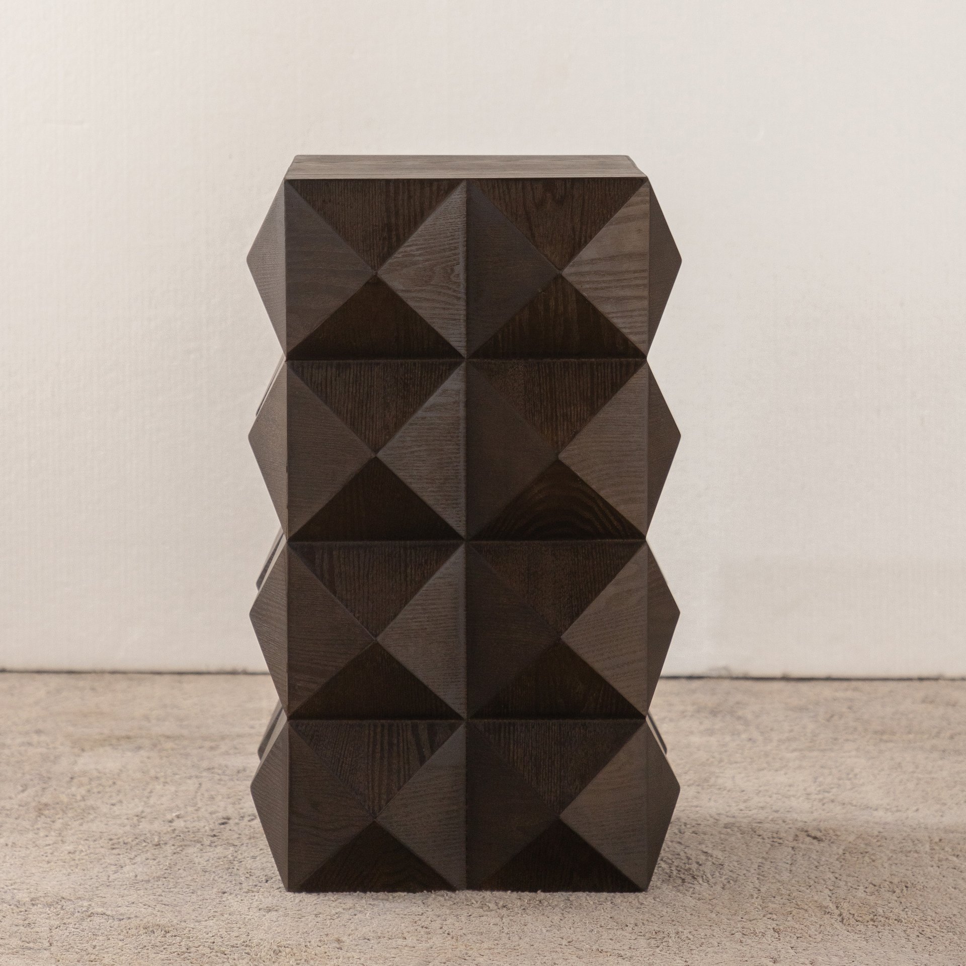 Side Table With 3D Embossed Pattern Design - Brown - Image 14