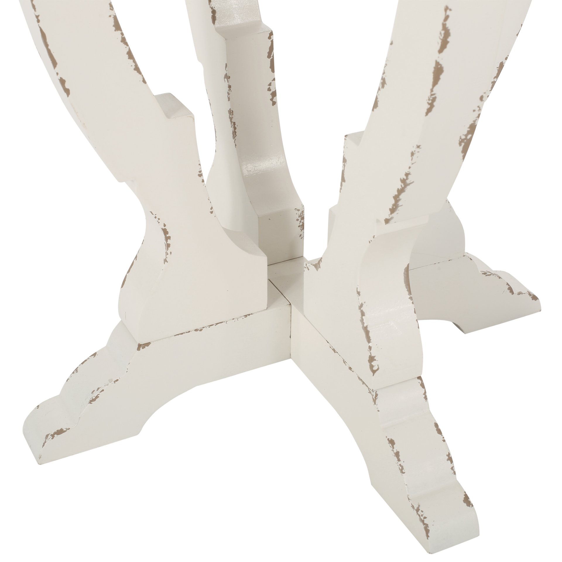 French Country Style Accent Table With Hourglass Design - Natural - Image 9