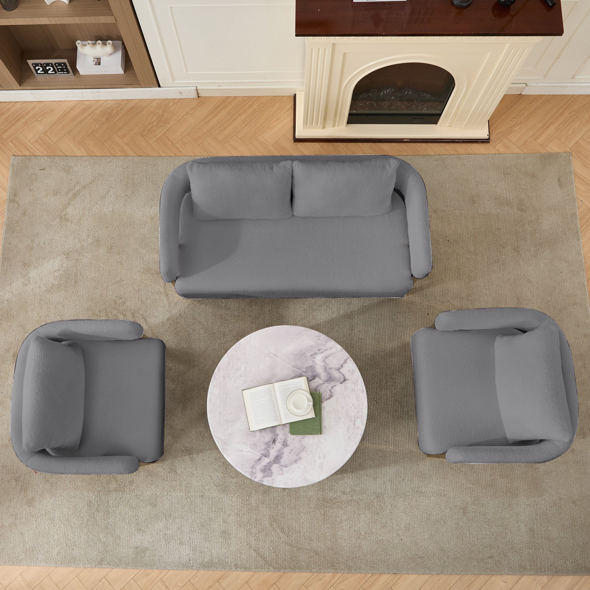 Decorative Upholstered Side Chair For Living Room - Gray / Gold - Image 4