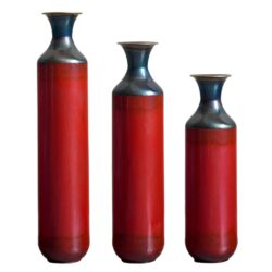 Decoration Home Droplet Shaped Floor Vase (Set of 3) - Red