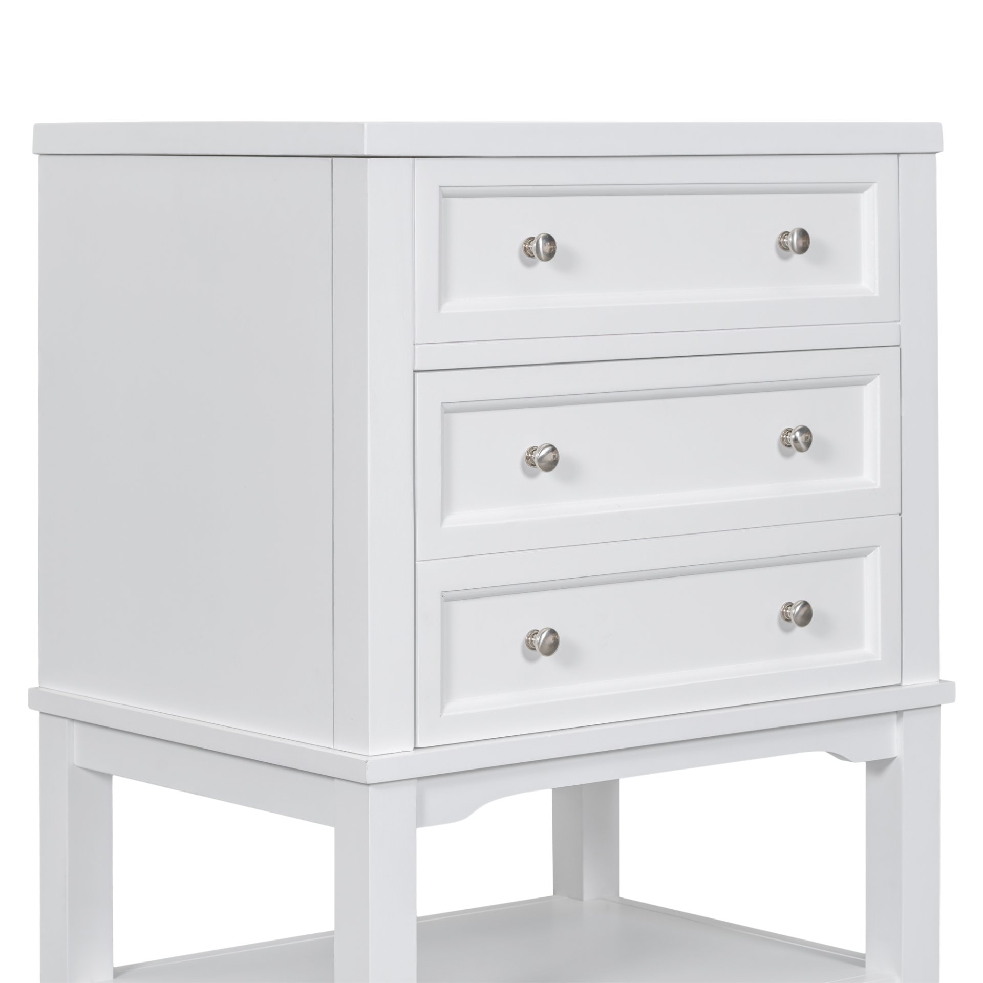 24" Bathroom Vanity Without Sink, Base Only, Storage Cabinet With Drawer And Open Shelf - White - Image 11