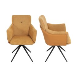 360 Degree Swivel Home Office Desk Chairs With Arm (Set of 2) - Orange
