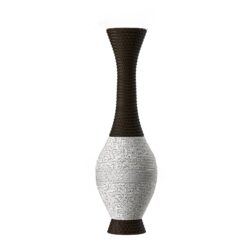 Tall Designer Floor Vase Artificial With 2 Tone Decorative Accent For Living Room - White / Black