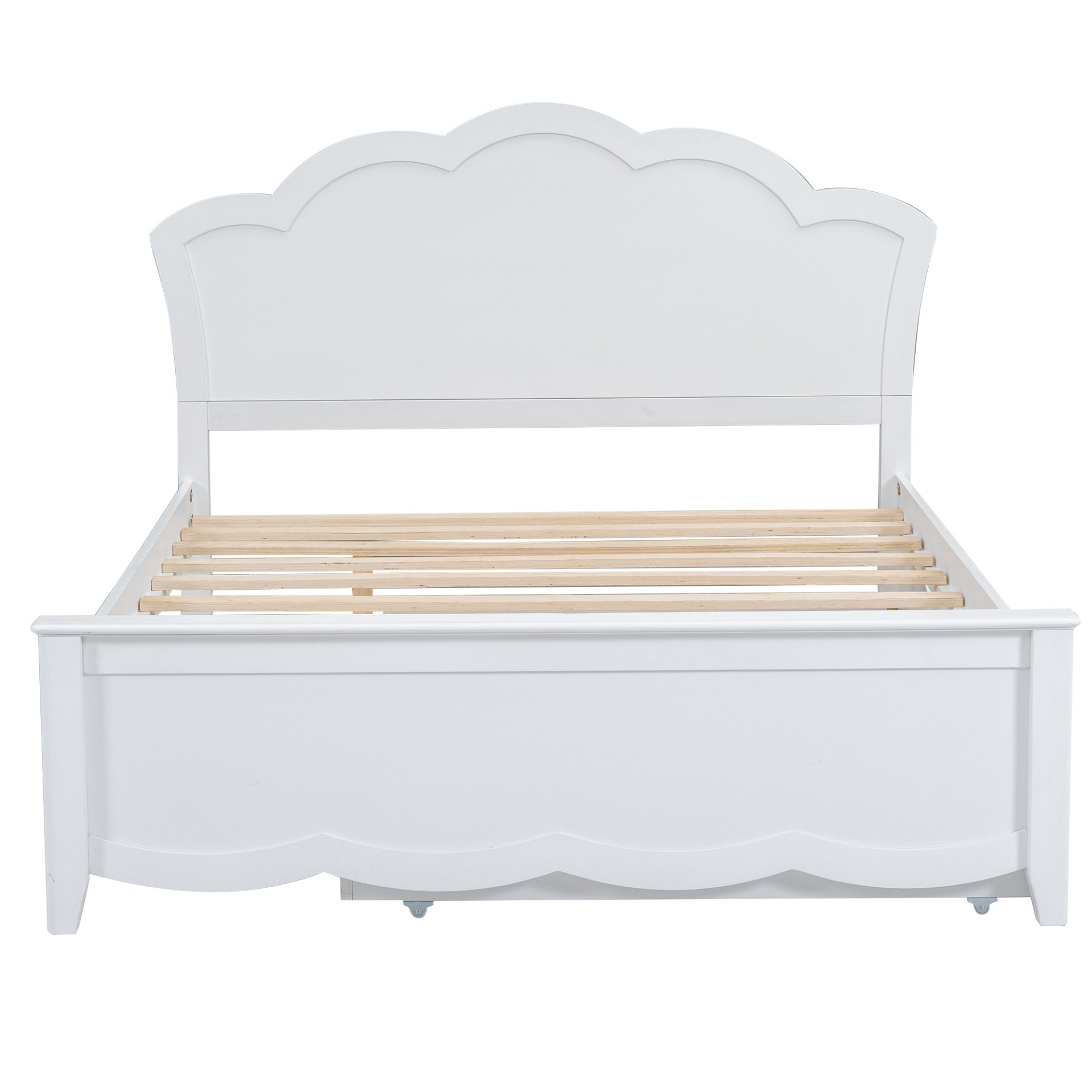 Full Size Platform Bed With Headboard And Twin Trundle - White - Image 13