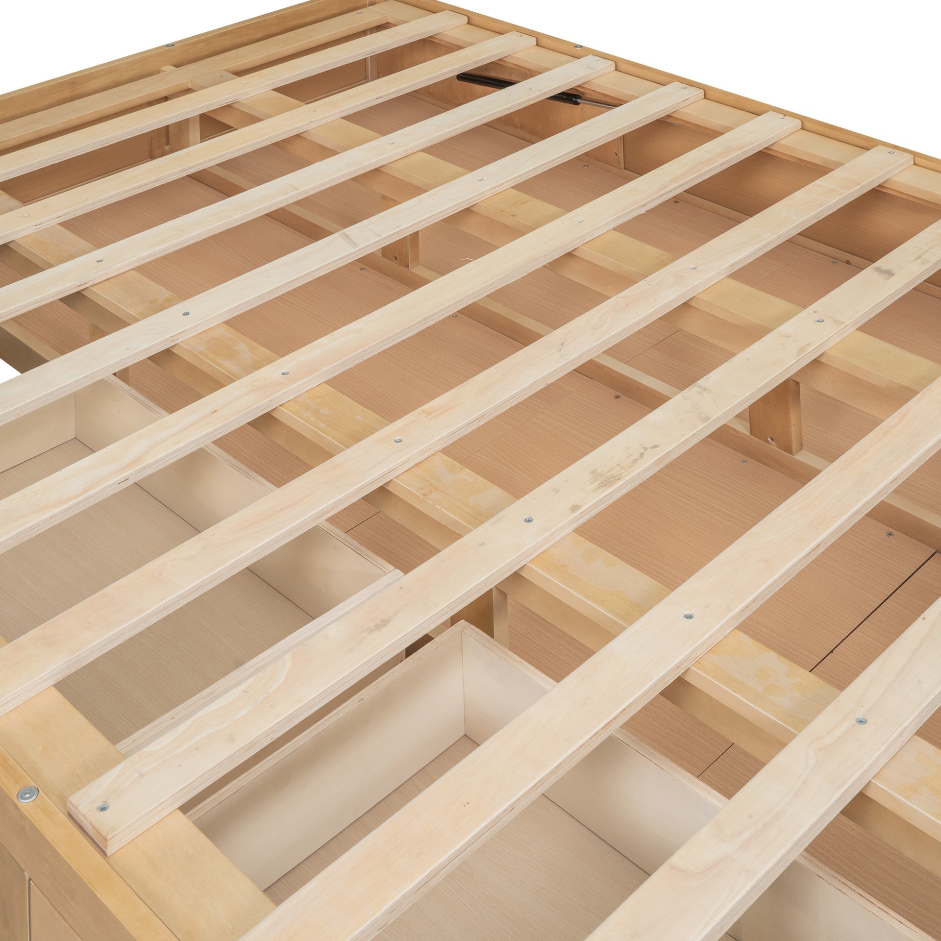 Full Size Platform Bed With Underneath Storage And 2 Drawers - Natural - Image 14