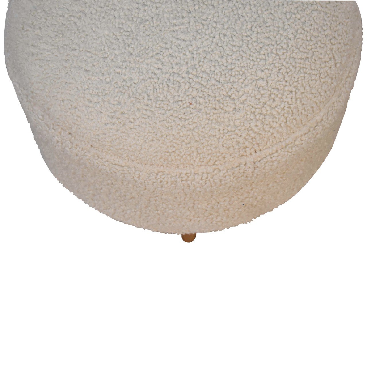 Boucle Rounded Footstool - Oak - Image 5