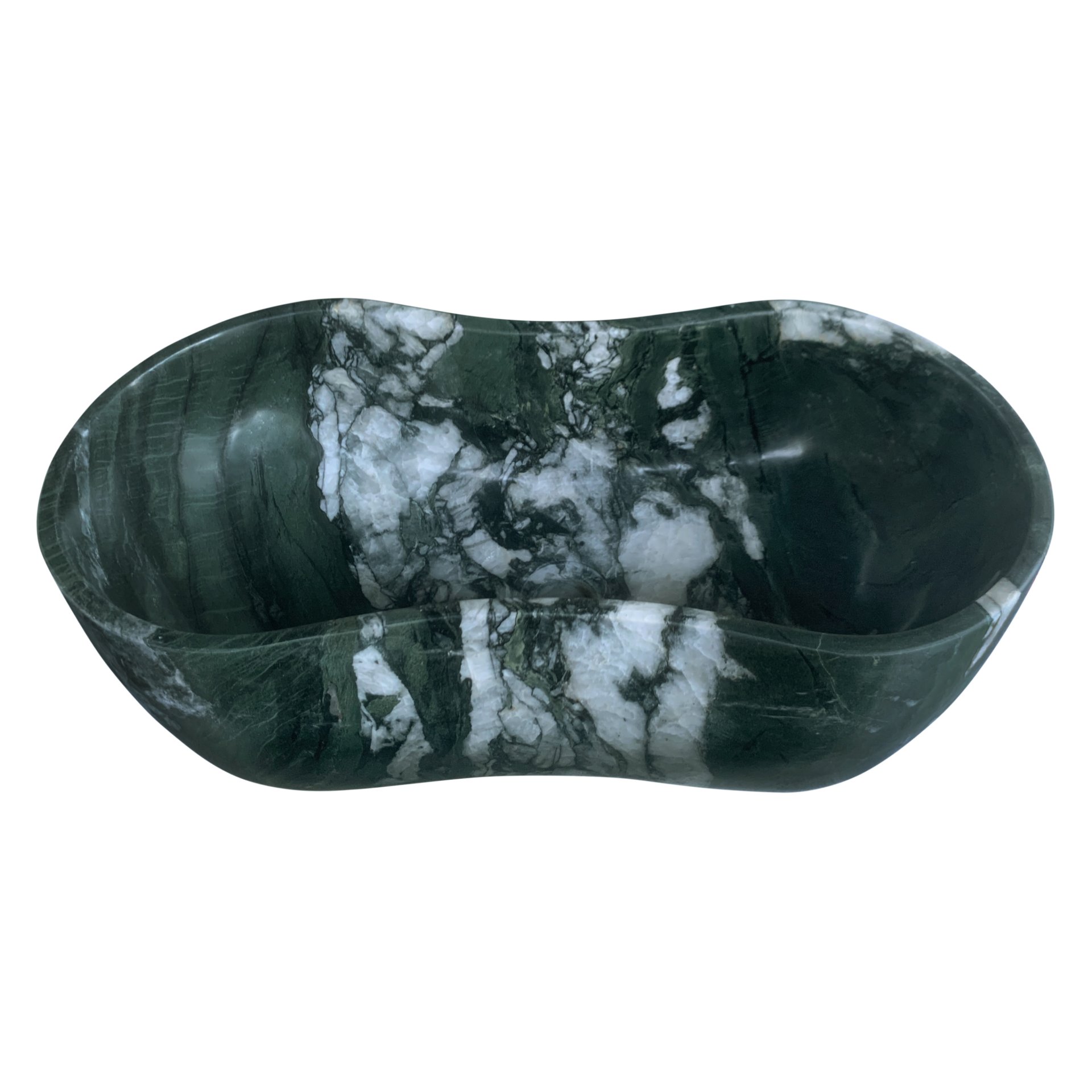 Bathroom Vessel Sink, Wavy Design, Semi Polished Surface - Green - Image 9