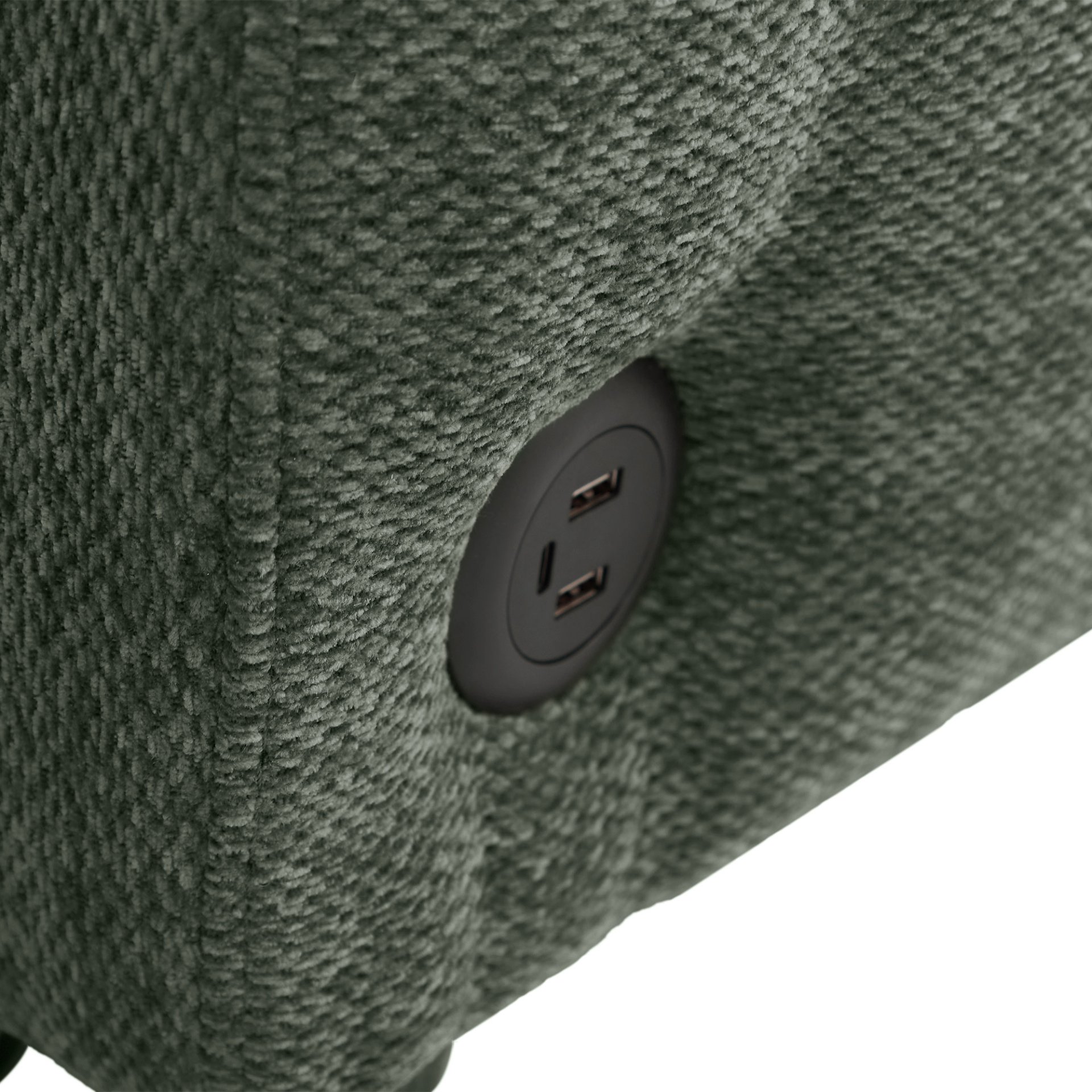 Tufted Loveseat Sofa Bed With Adjustable Backrest, 3 USB Ports, And 2 Lumbar Pillows - Green - Image 16