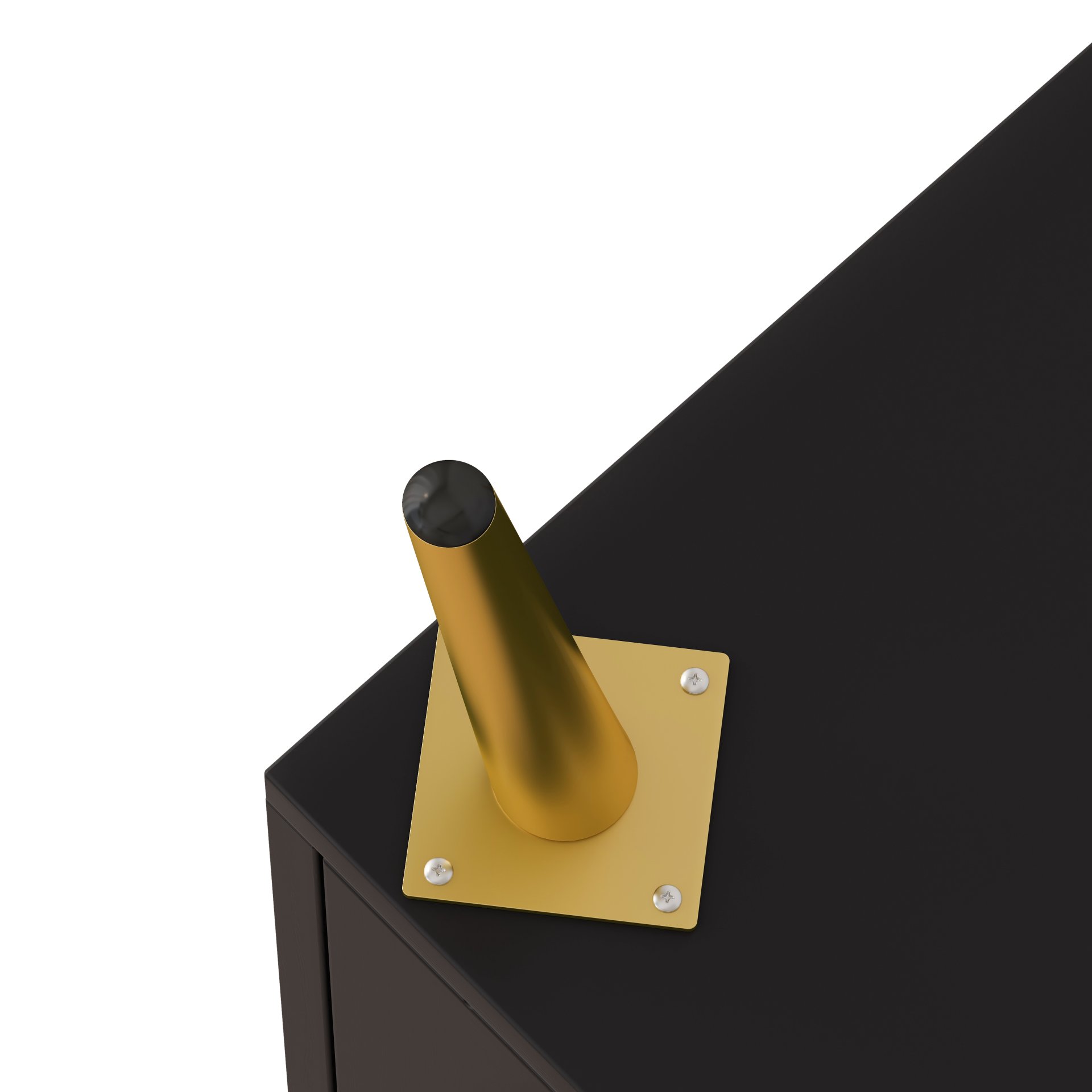 Vintage 4 Door Cabinet For Living Room - Black - Image 11