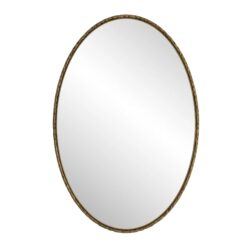 Art Oval Retro Mirror, Premium Glass, Wall Hanging For Bathroom - Gold