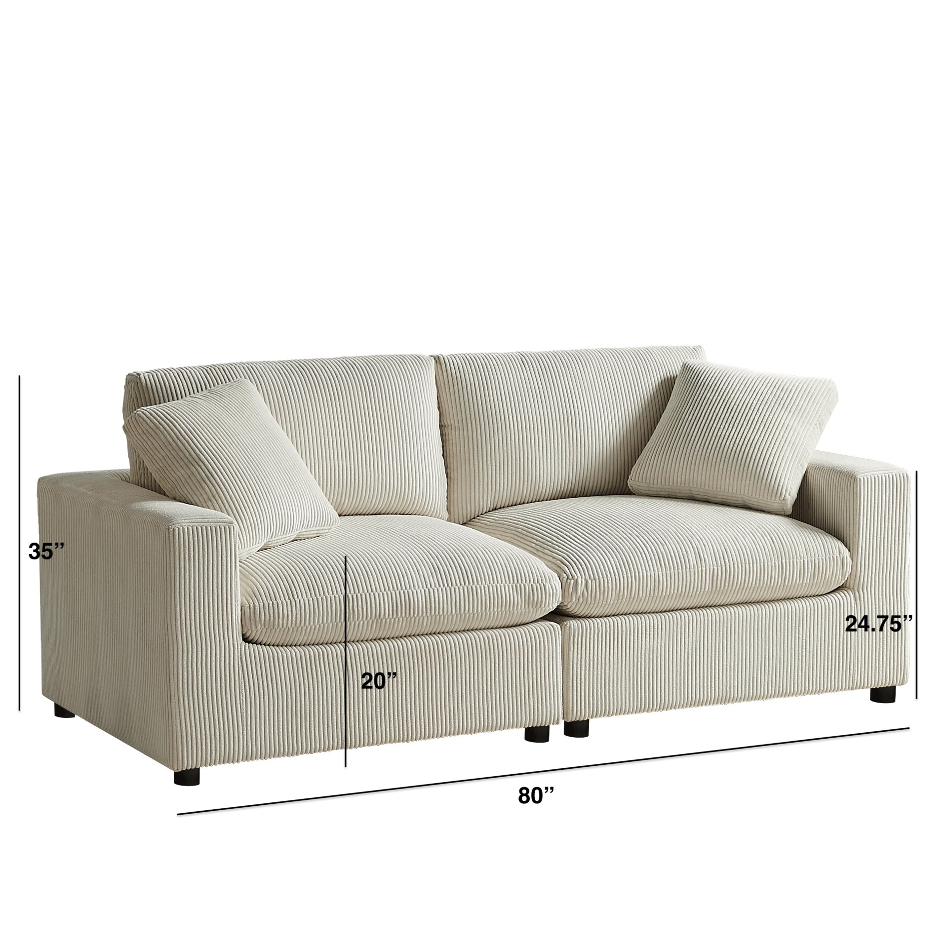 Chelsea - Modular 2 Piece Sofa - Beige - Image 3