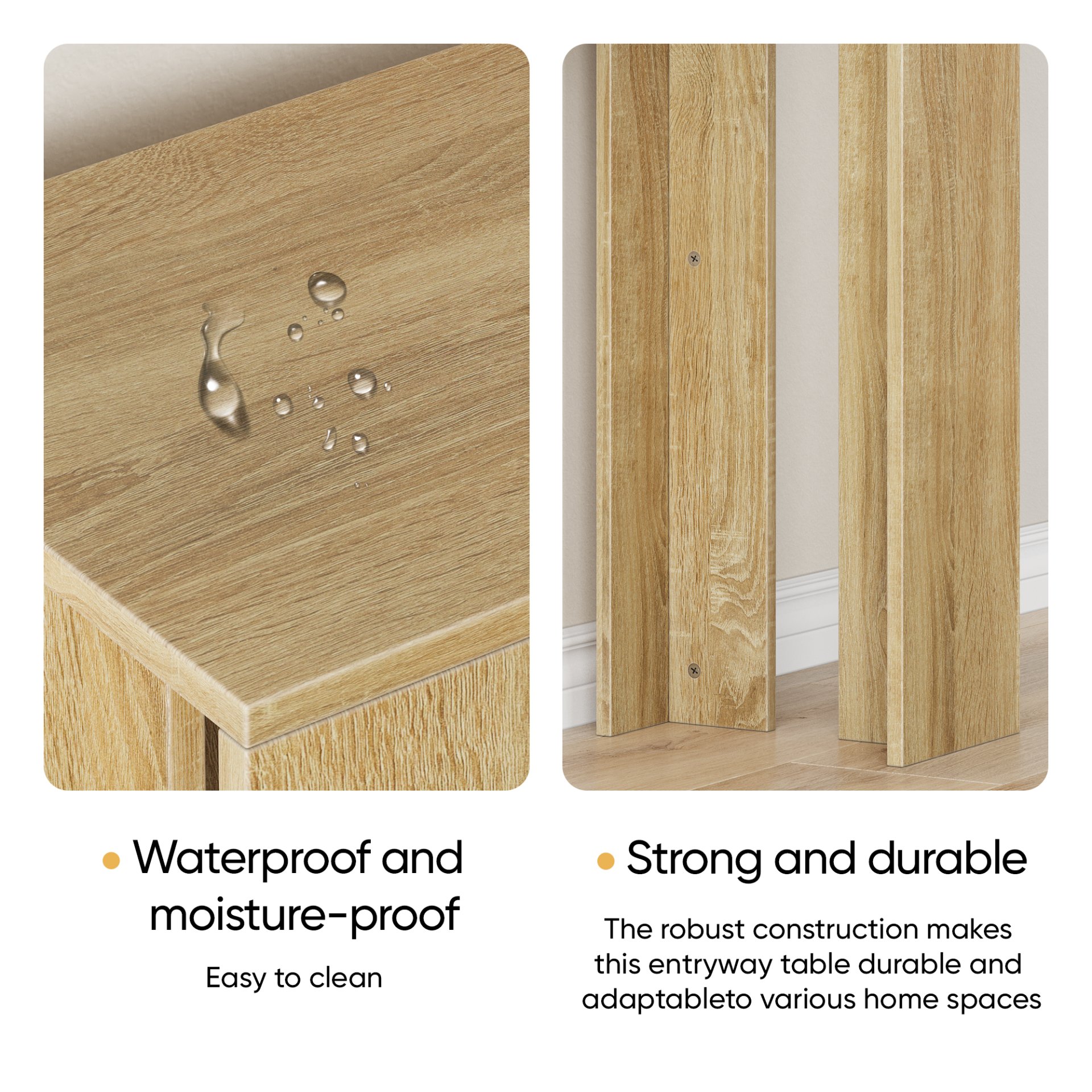 Extra Long Console Table For Narrow Hallways, Living Room - Oak - Image 7