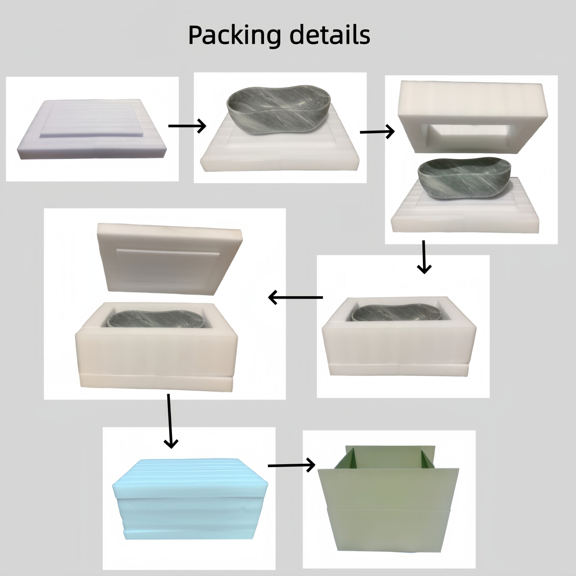 Bathroom Vessel Sink, Wavy Design, Semi Polished Surface - Gray - Image 15