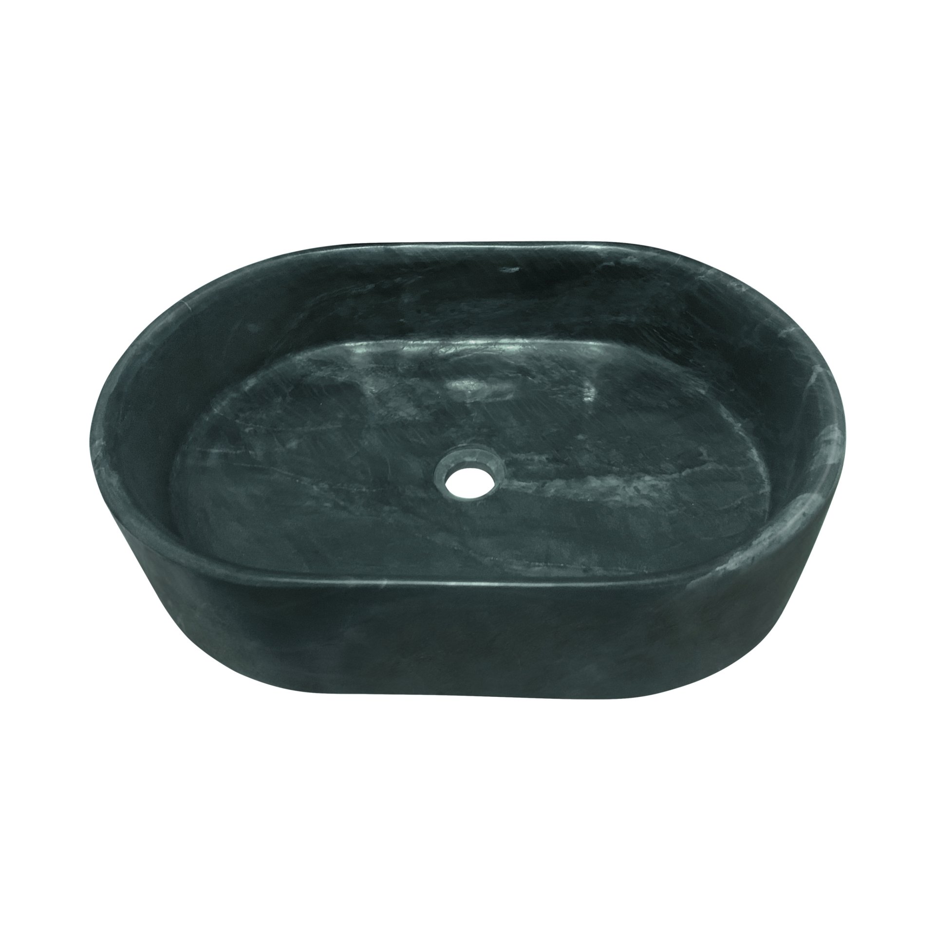 Vessel Sink, Semi Polished Surface, Genuine Real Marble, Oval Shape - Green - Image 10