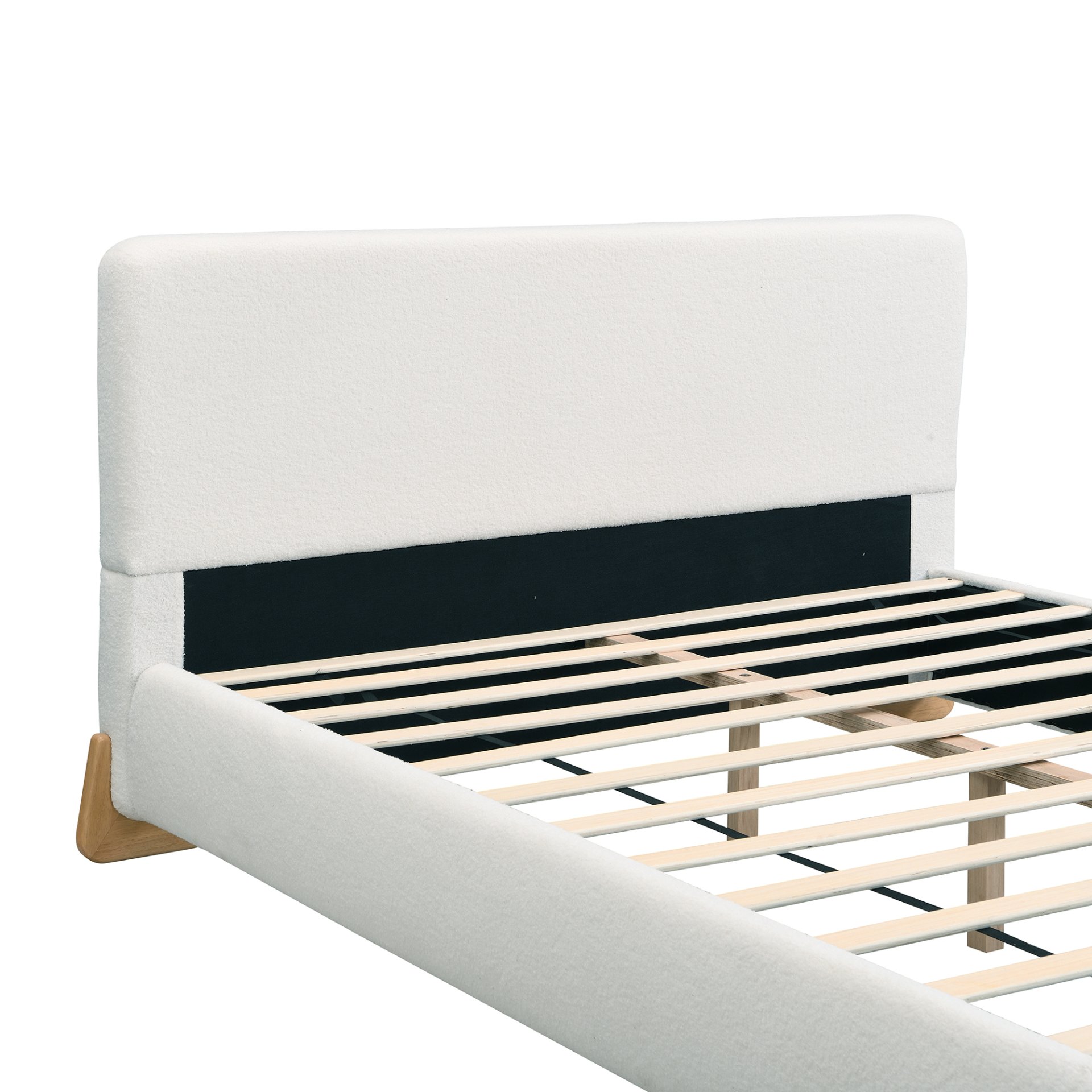 Full Size Upholstered Bed With 12 Slats Support - White - Image 7