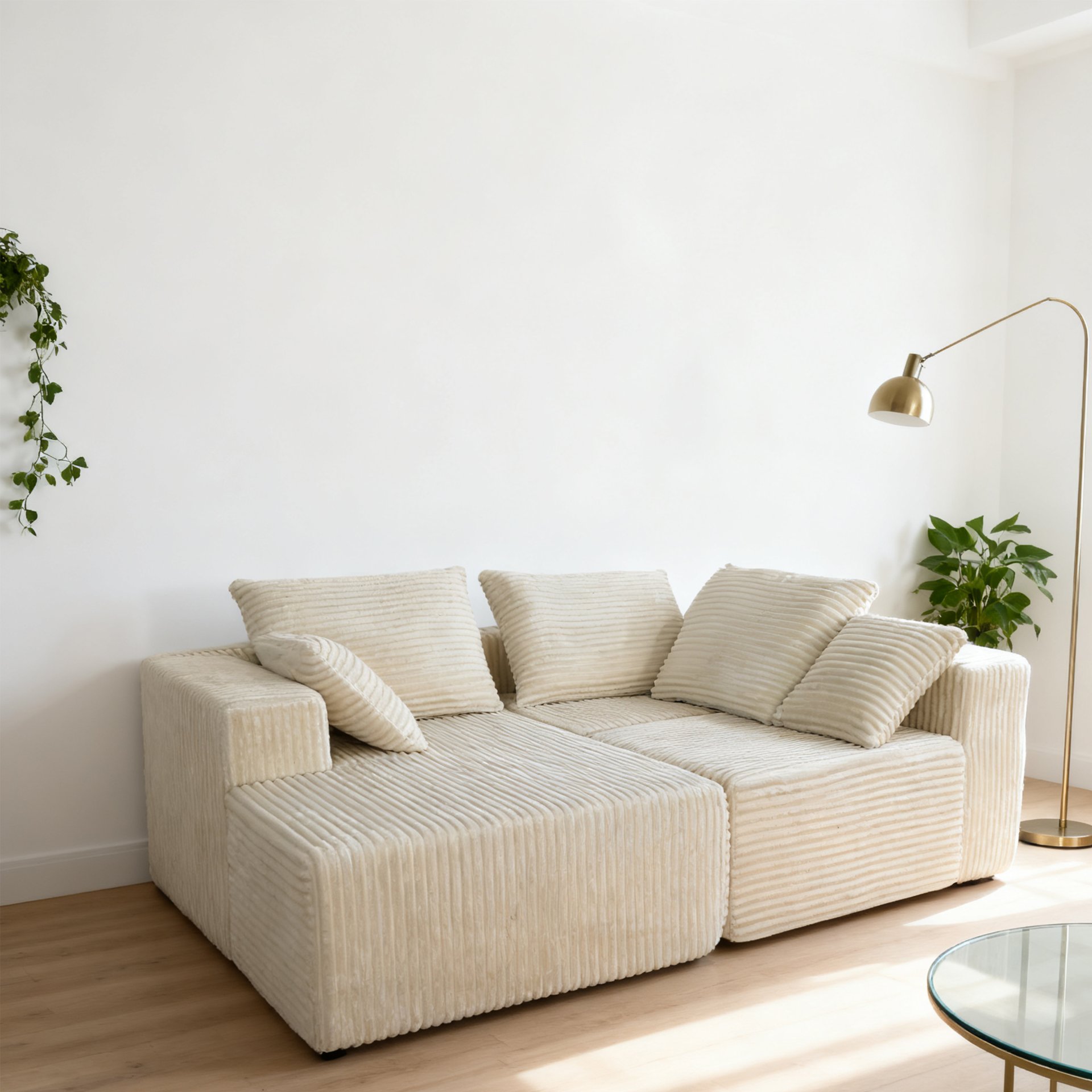 Corner Combination Sofa Sectional Couch, Modular Design For Flexible Living Spaces - Beige - Image 9