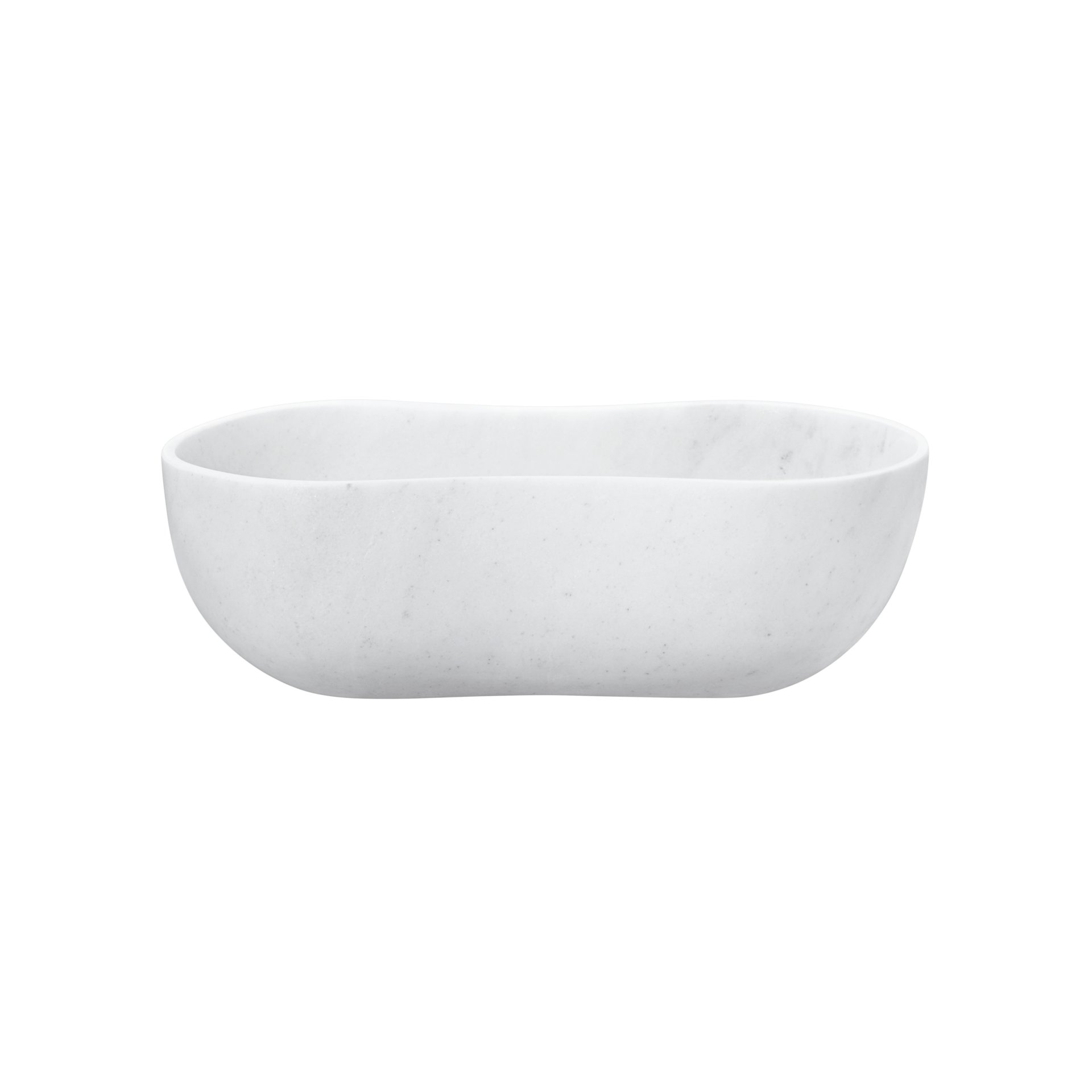 Bathroom Vessel Sink, Wavy Design, Semi Polished Surface - White / Natural - Image 12