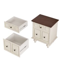 Nightstand With 2 Drawers And Roman Column Legs (Set of 2) - Antique White