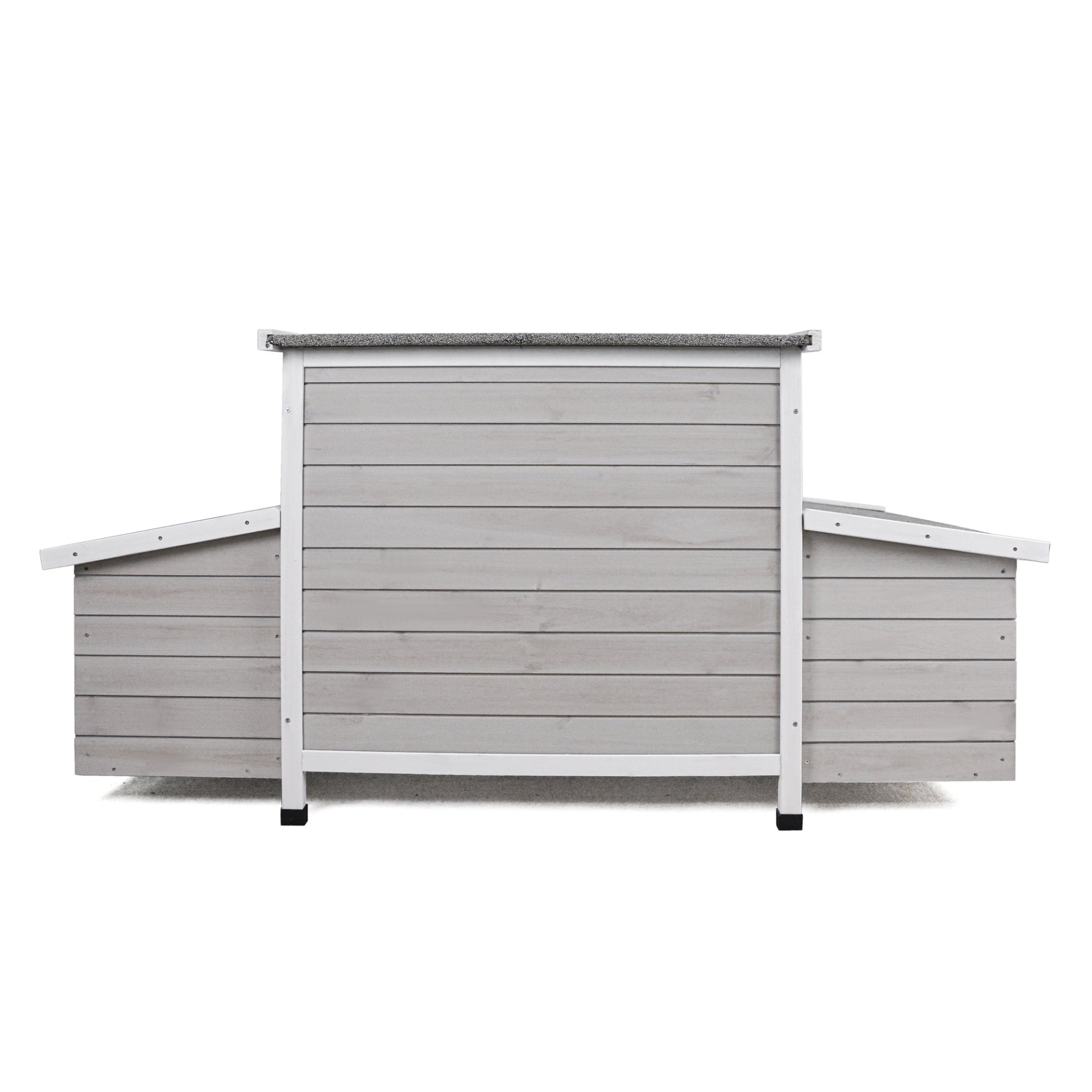 Large Chicken Coop Outdoor Hen House With 2 Sides Nesting Boxes - Gray / White Matte - Image 4