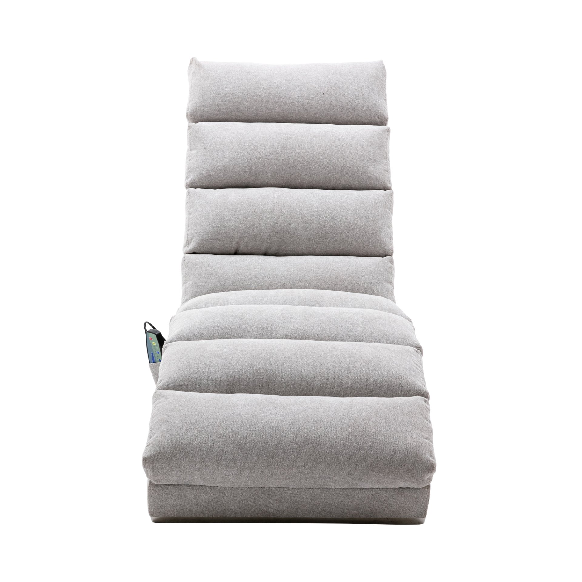 Linen Massage Chaise Lounge Indoor With Remote Control, Ergonomic Electric Massage Lounger With 5 Modes - Light Gray - Image 18