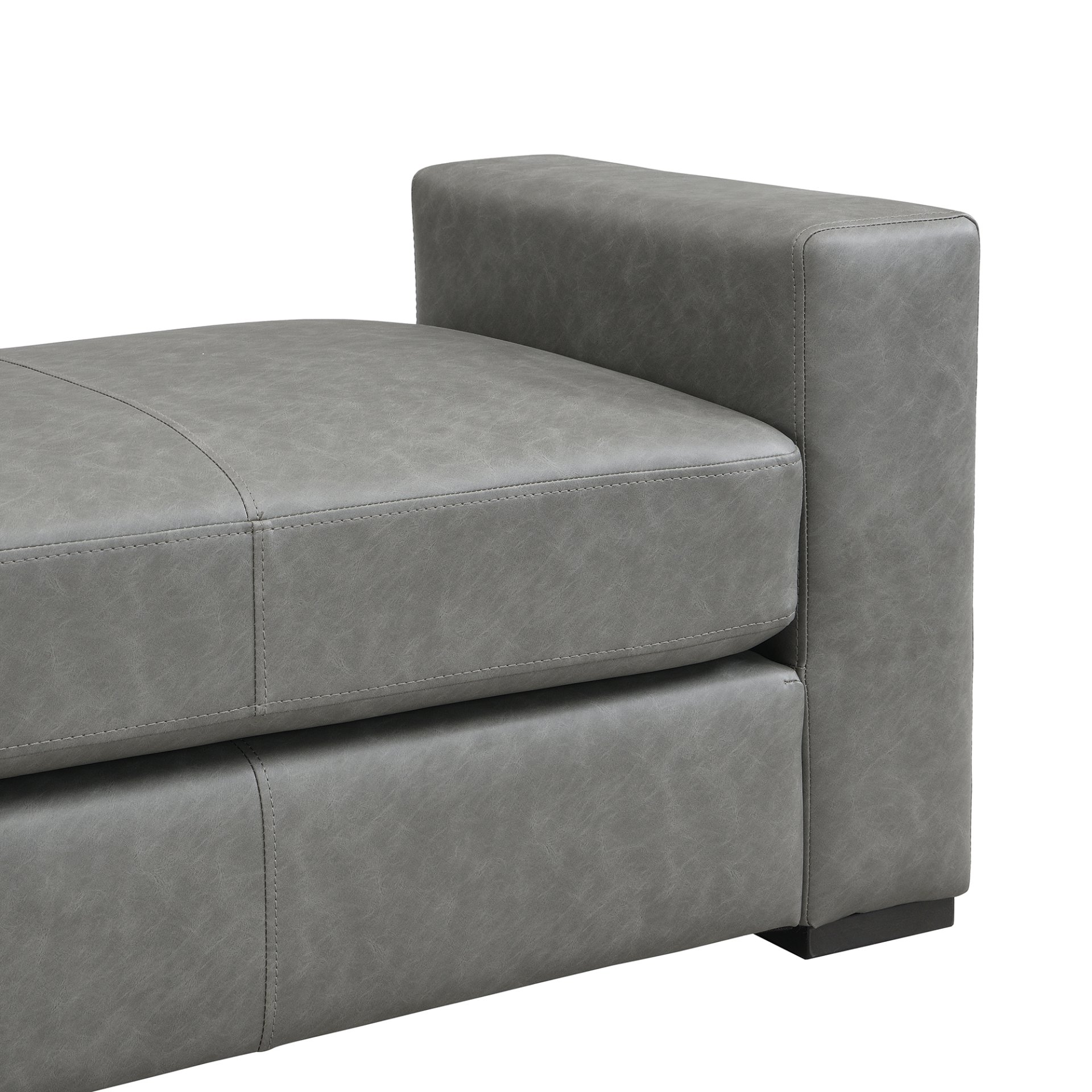 Ottoman With Unique Armrest Design For Living Spaces - Gray - Image 11