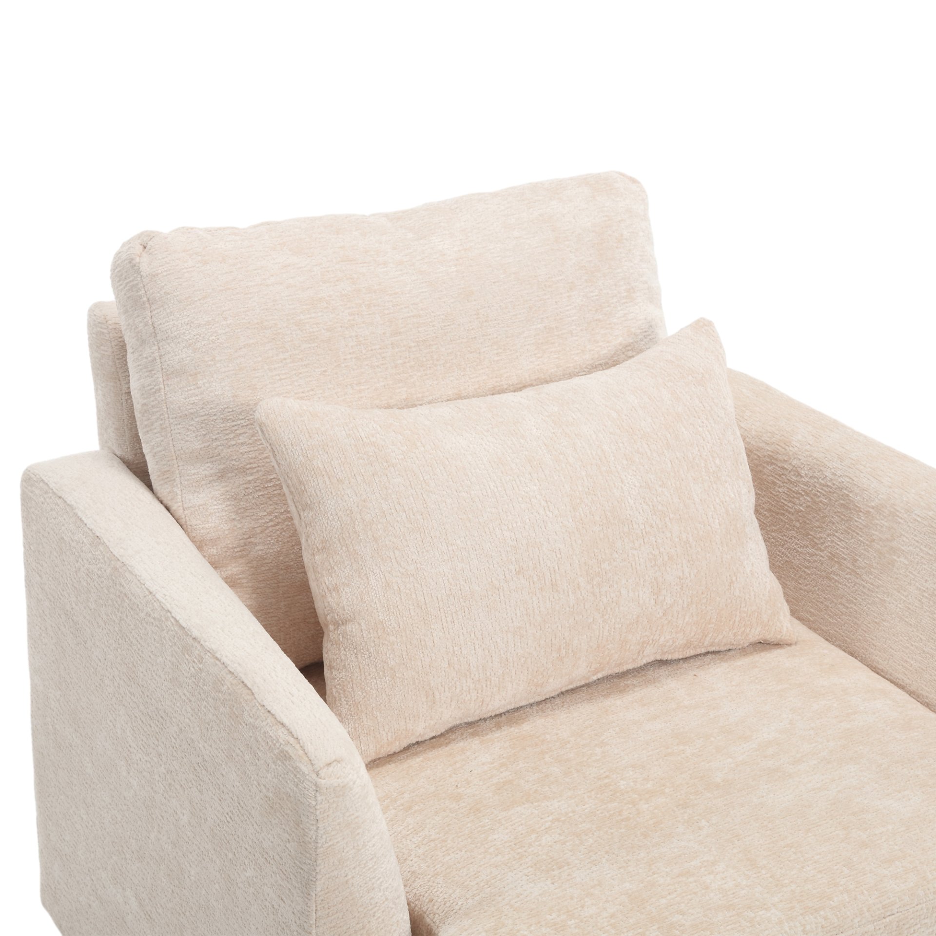 Modern Accent Lounge Chair With Tufted Club Design - Beige - Image 13
