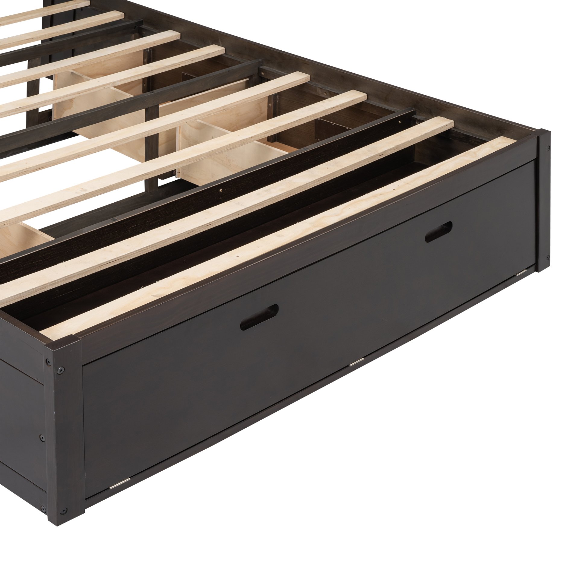 Queen Size Platform Bed With Storage Headboard, Shoe Rack And 4 Drawers - Espresso - Image 11