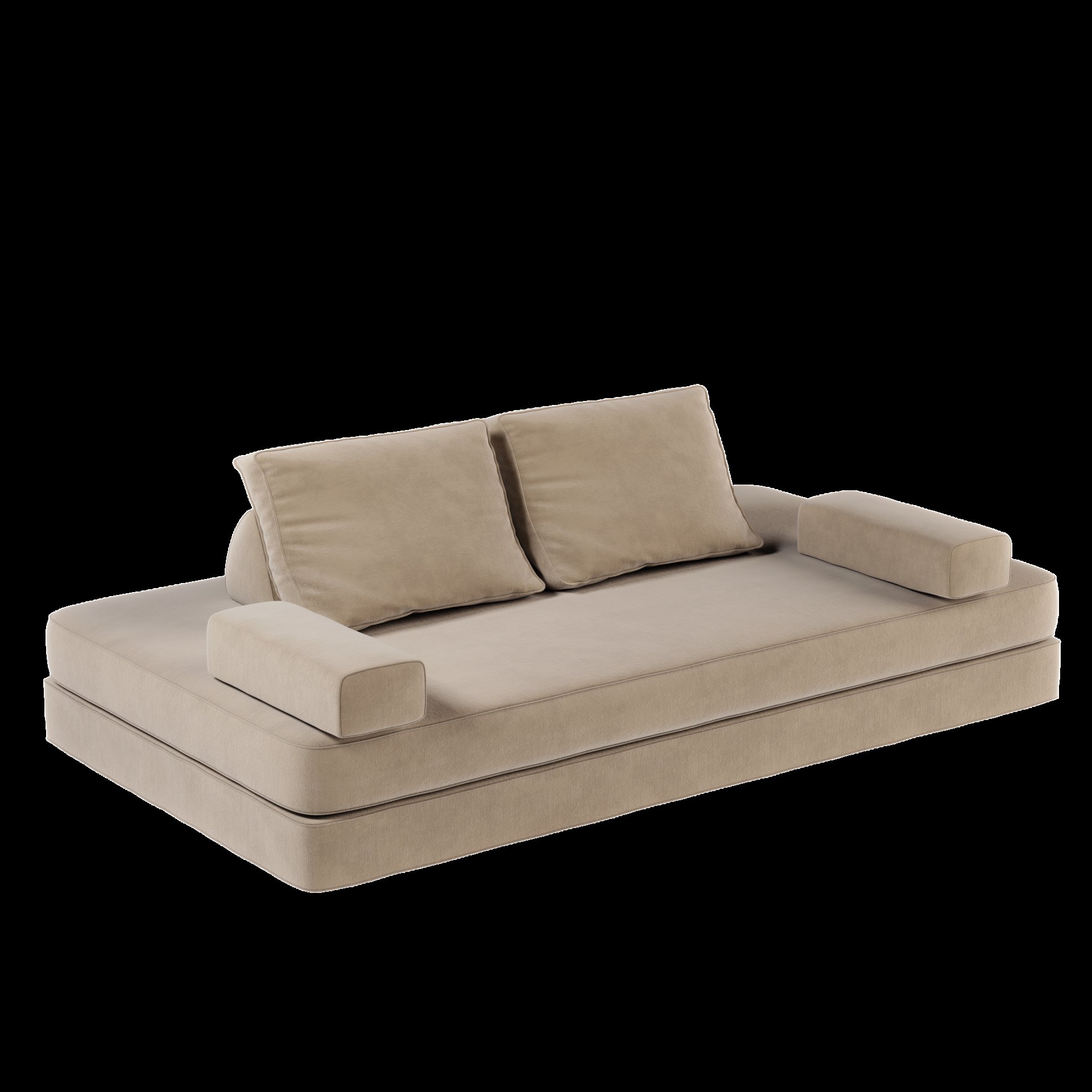 Multifunctional Convertible Sofa Bed With 2 Tumbler Backrests And 2 Pillows, Diy Modern Upholstered Couch - Camel - Image 23