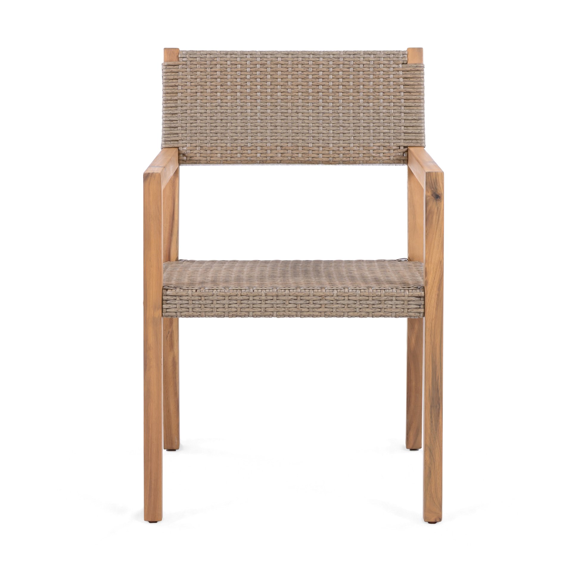 Outdoor Dining Chairs For Patios, Gardens (Set of 2) - Light Brown Multi / Light Teak - Image 5
