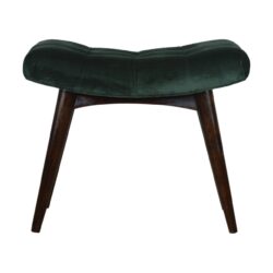 Velvet Curve Bench - Emerald
