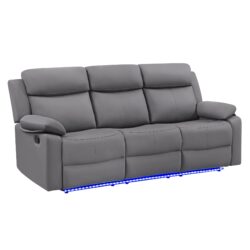 Blanche - 2 Piece Reclining Sofa And Loveseat With LED Lights - Gray