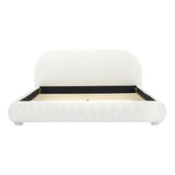 Queen Size Bed With Curved Headboard - Cream