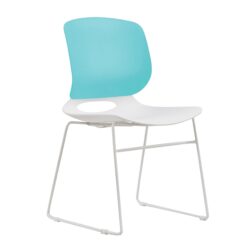 Stacking Chairs (Set of 4) - White / Blue