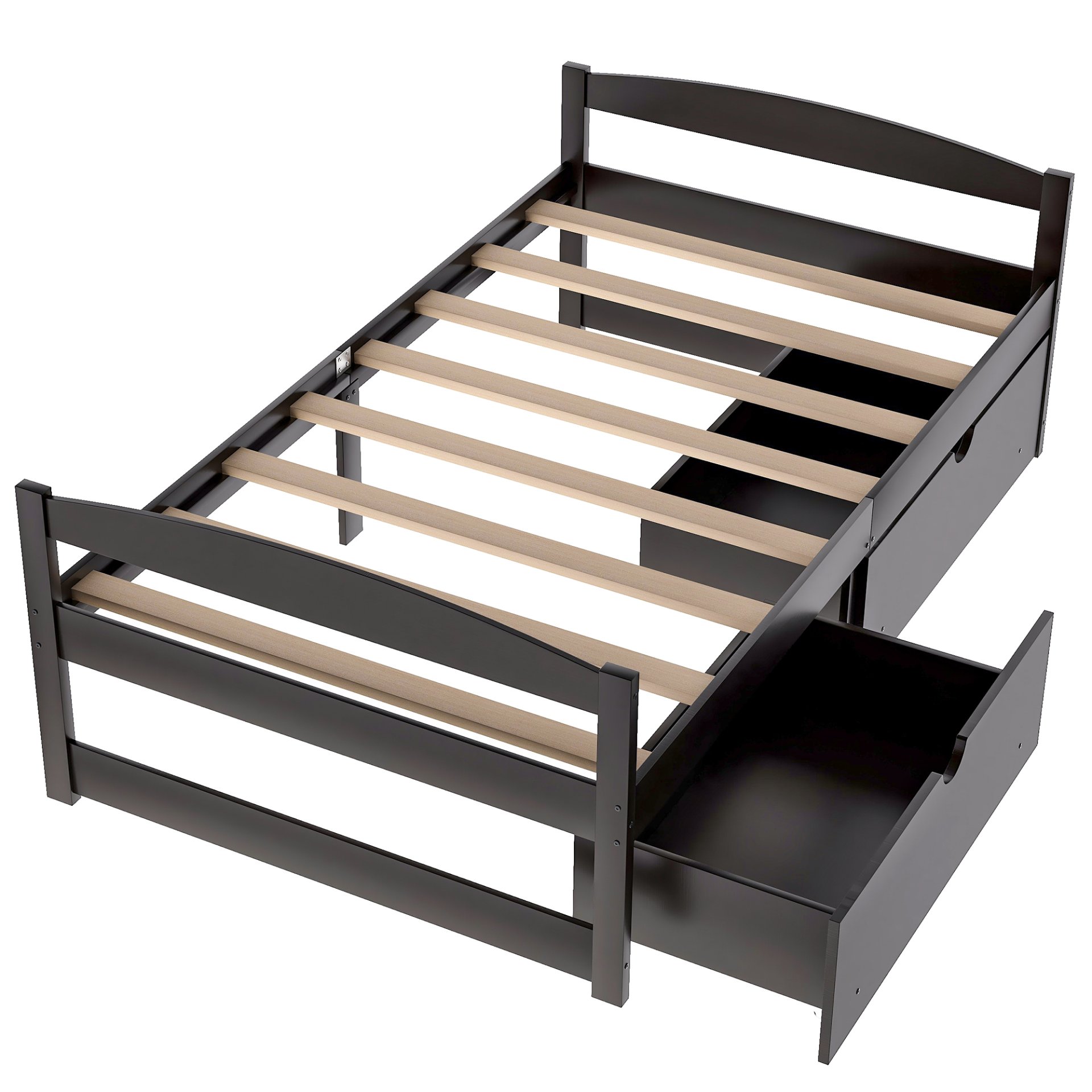 Twin Size Platform Bed With 2 Drawers - Espresso - Image 15