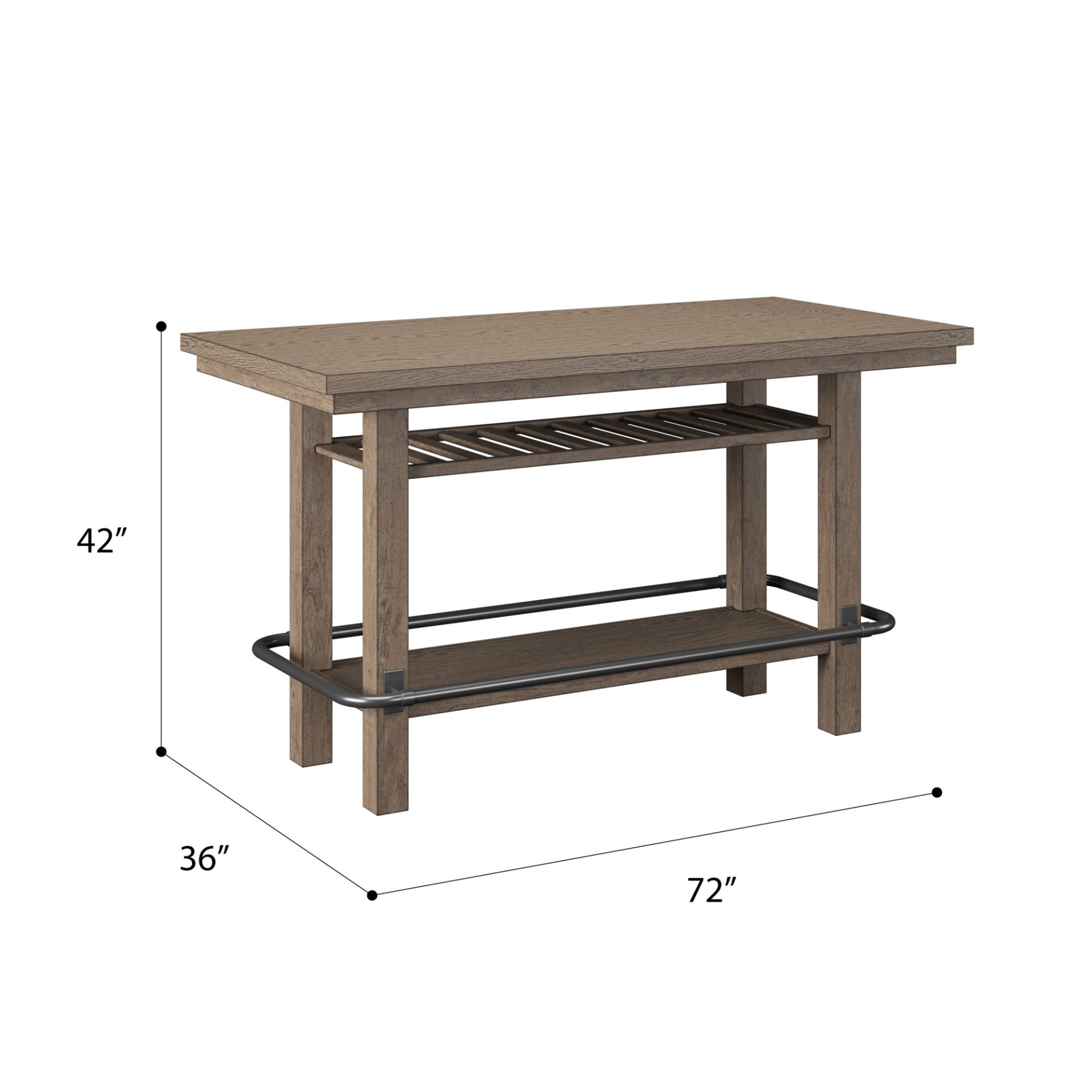 Bar Height Storage Table With Construction - Brown - Image 3