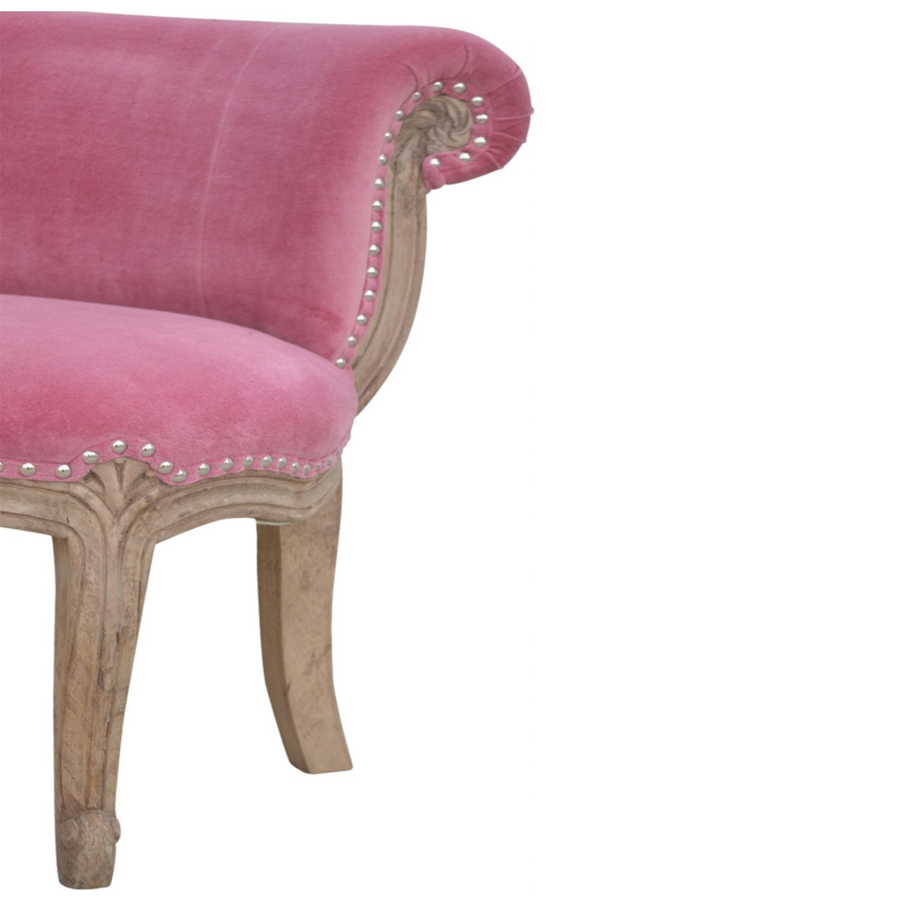 Velvet Studded Chair - Pink - Image 4