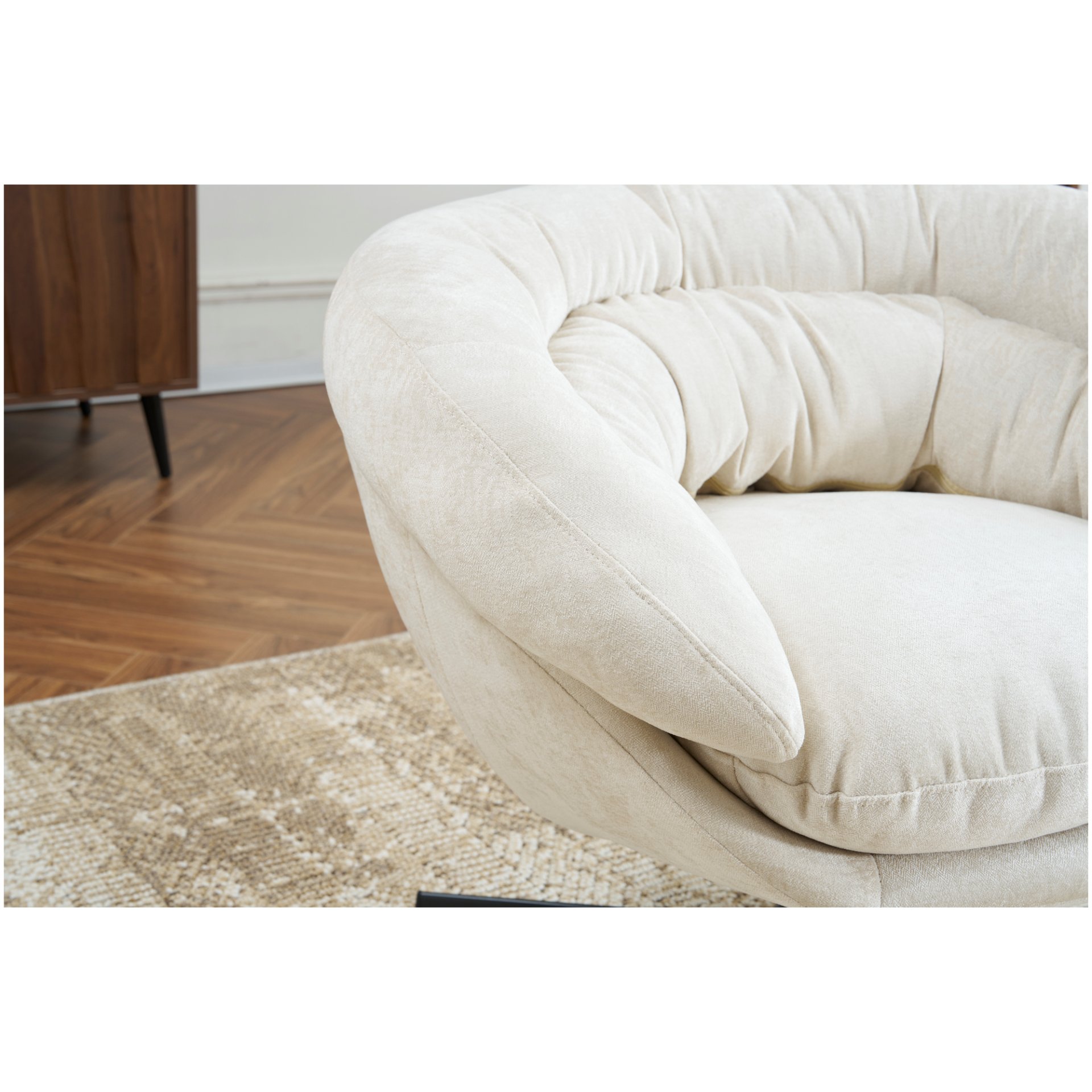 Modern Office Chair With Swivel - Beige - Image 18