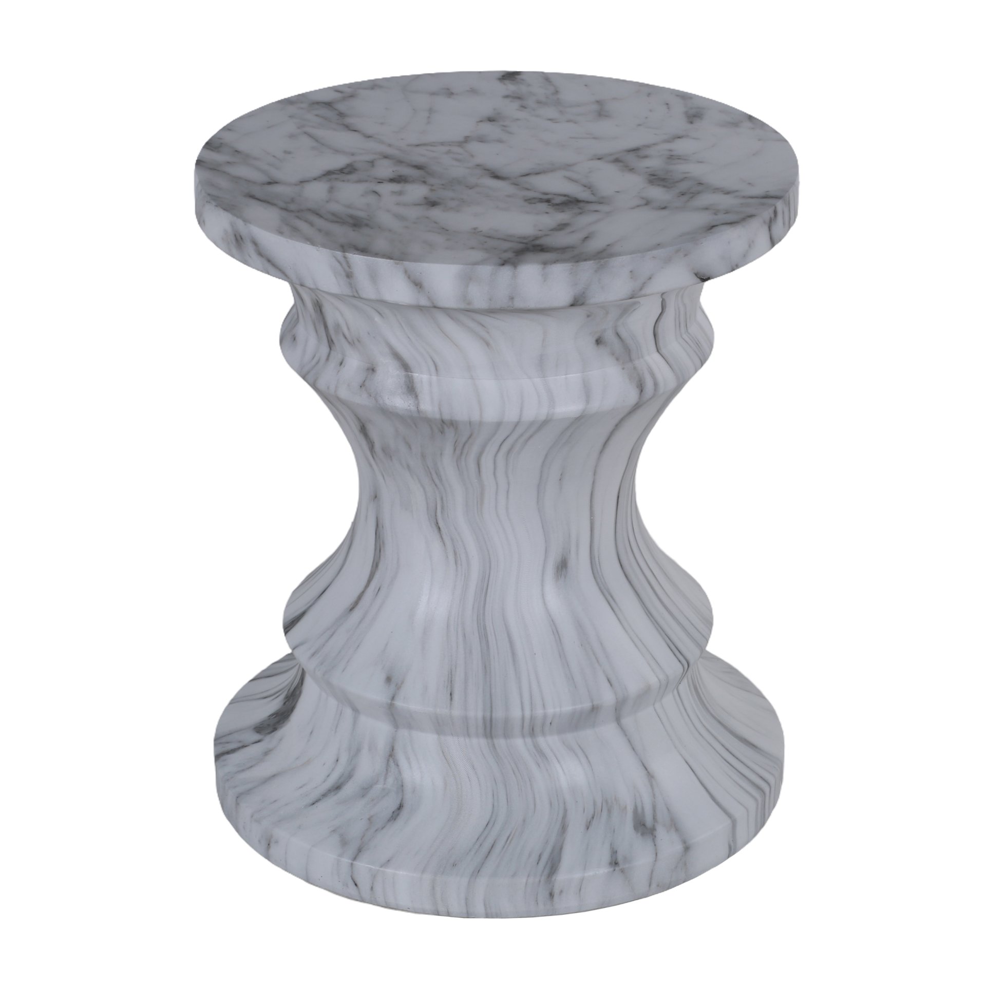 Geometric Round Outdoor End Table - Marble - Image 10