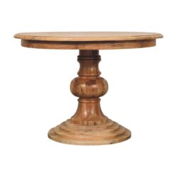 Round Turned Dining Table - Oak