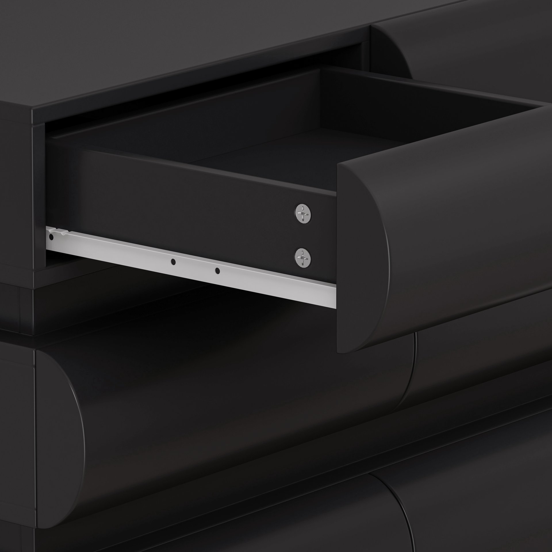 Minimalist Handle Less 8 Drawer Dresser With Wide Storage - Black - Image 11