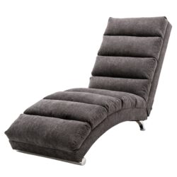 Ergonomic Linen Massage Chaise Lounge With Remote Control, Electric Massage Lounger With 5 Modes - Dark Gray