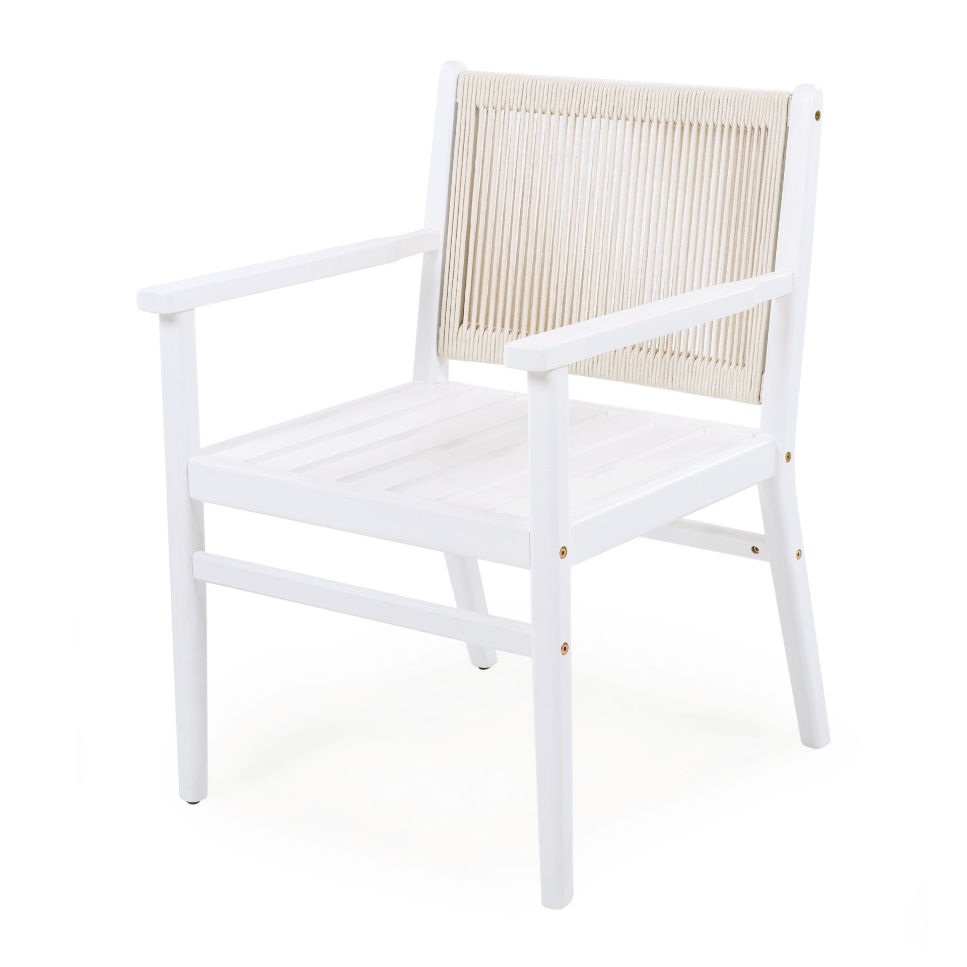 Outdoor Dining Armchair (Set of 2) - Beige / White - Image 10