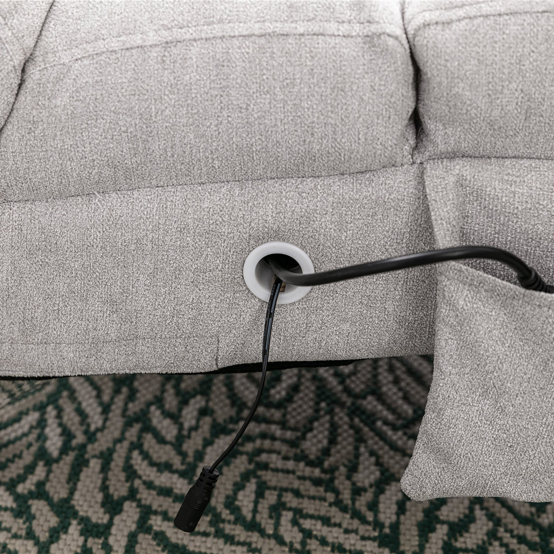 Linen Massage Chaise Lounge Indoor With Remote Control, Ergonomic Electric Massage Lounger With 5 Modes - Light Gray - Image 13